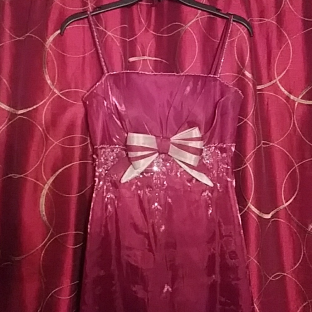 Burgundy and gold formal dress